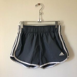 Adidas dark grey running shorts size small
